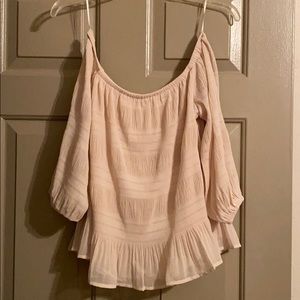 EUC Express Medium cream off the shoulder top